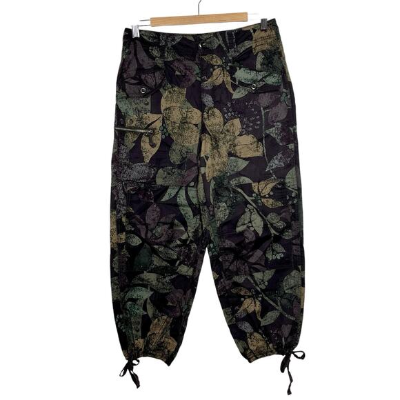 Anthropologie Riley Utility Pants Floral Womens 27 Nature Goblincore Dark floral - Picture 1 of 9
